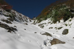 岩木山／雪の上に立派に残る偉大なる先人たちの踏み跡